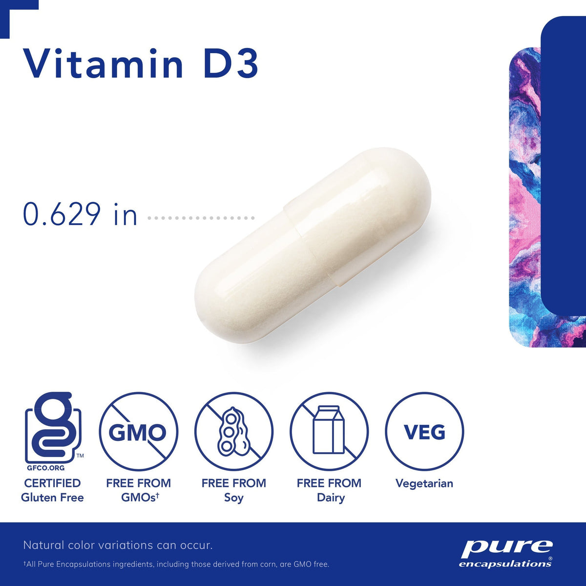Pure Encapsulations® Vitamin D3 125 mcg (5,000 IU) - 60 Capsules