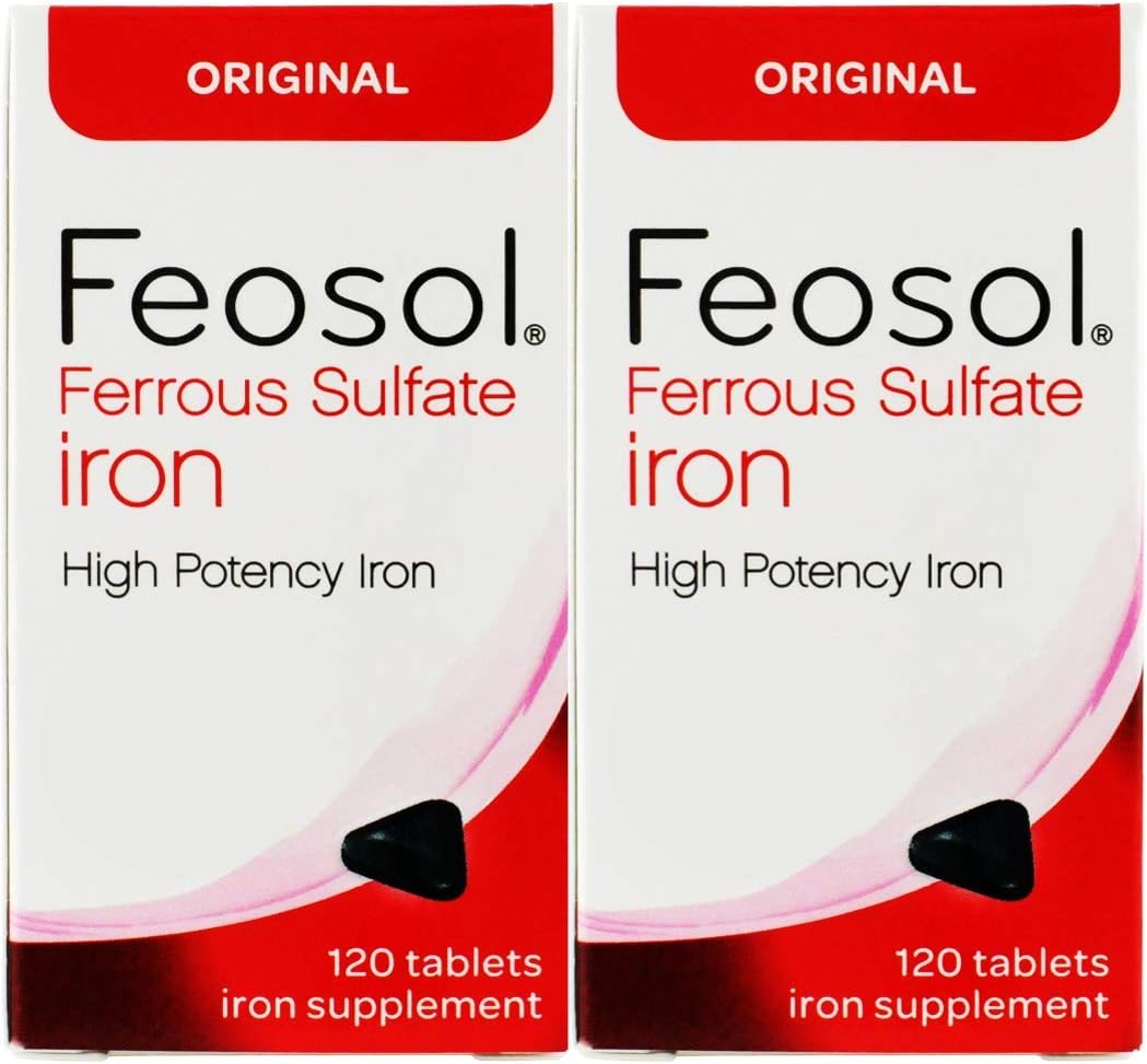 Feosol Original Iron Supplement - 325mg Ferrous Sulfate - 120 Tablets