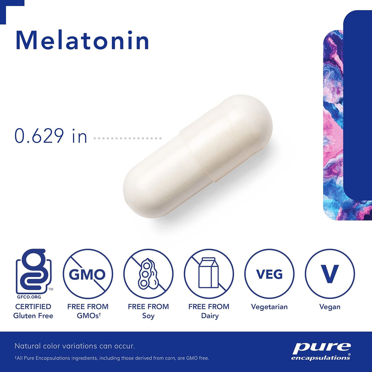Pure Encapsulations® Melatonin 3 mg - Antioxidant Supplement to Support Natural Sleeping - 60 Capsules