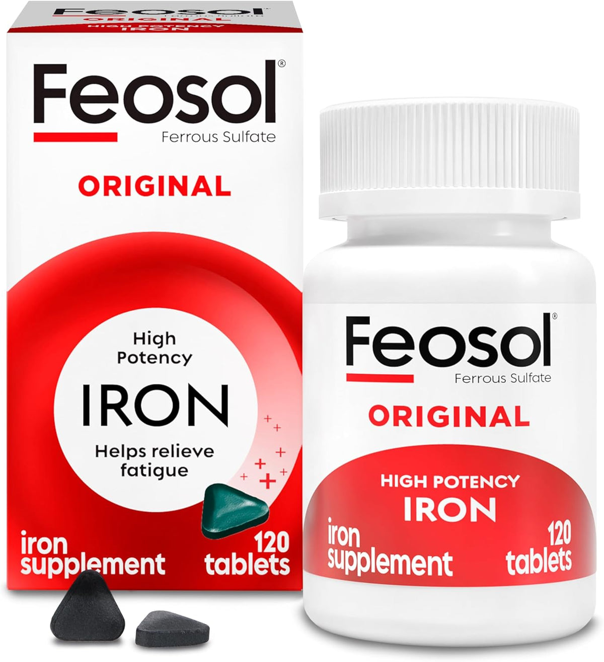 Feosol Original Iron Supplement - 325mg Ferrous Sulfate - 120 Tablets
