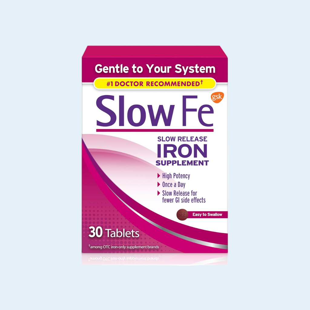 Slow Fe 45mg Iron Supplement - Slow Release, High Potency - 30 Count