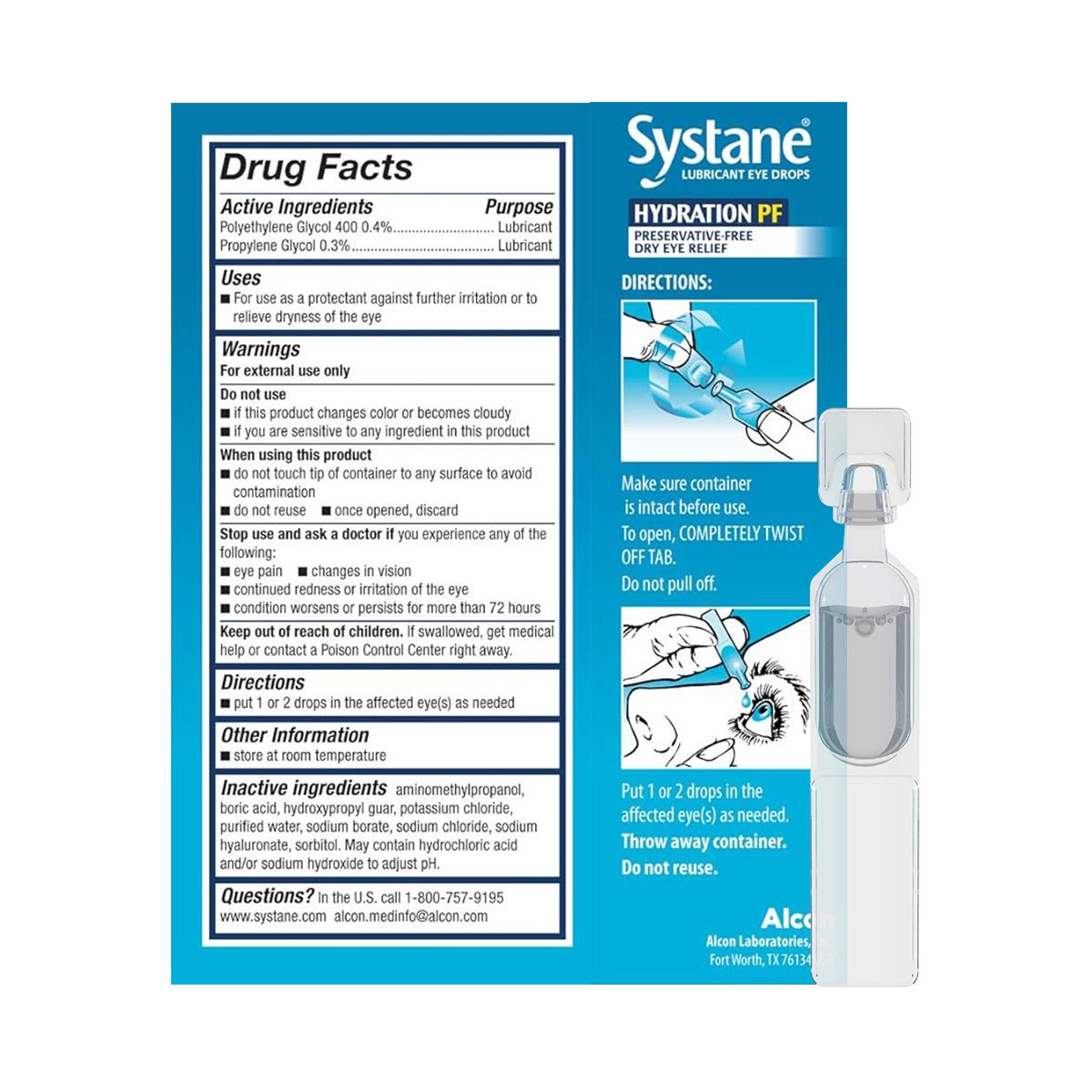 Systane Hydration Preservative-Free Lubricant Eye Drops 30ct Vials, 30 Count