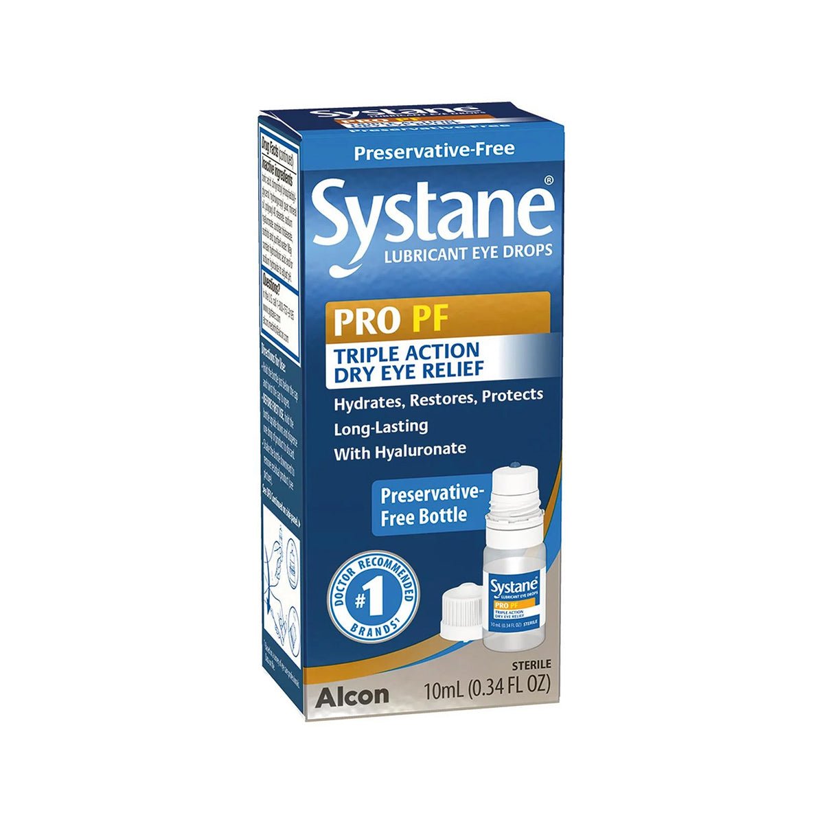 Systane Lubricant Eye Drops packaging on a white background