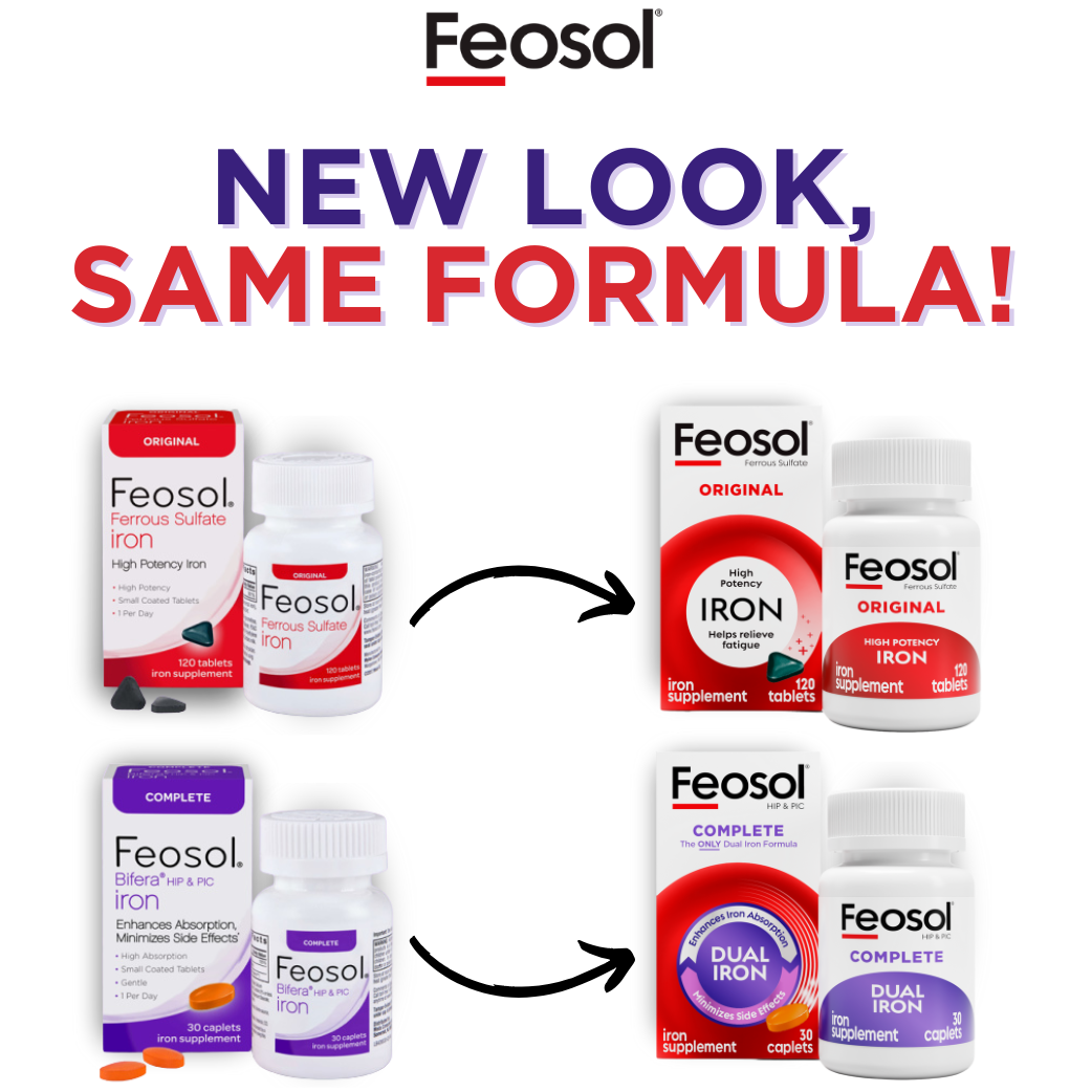 Feosol Original Iron Supplement - 325mg Ferrous Sulfate - 120 Tablets