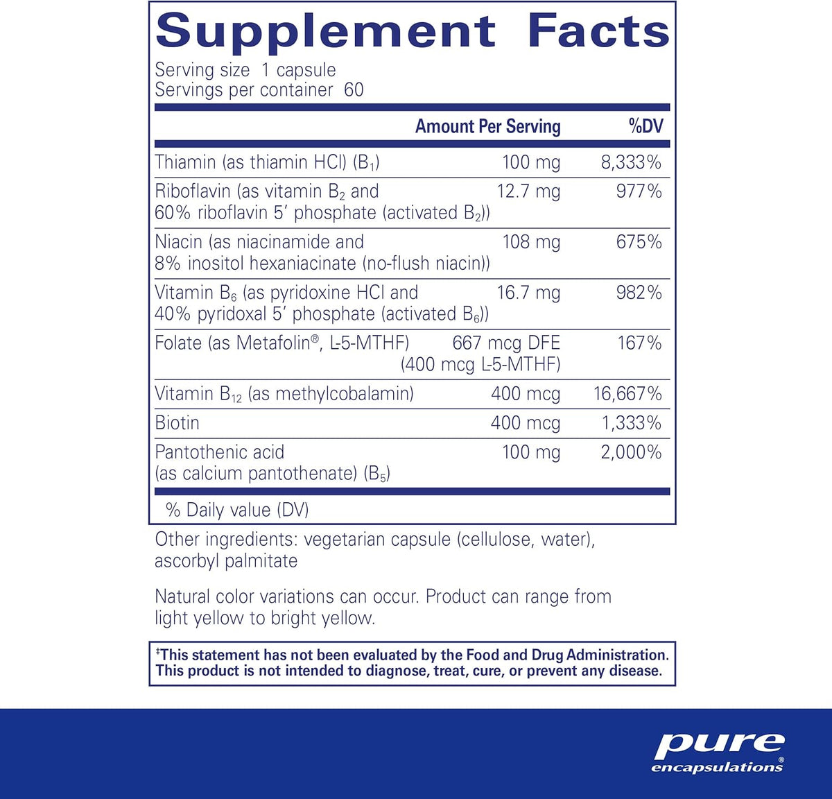 Pure Encapsulations® B-Complex Plus - 60 Capsules
