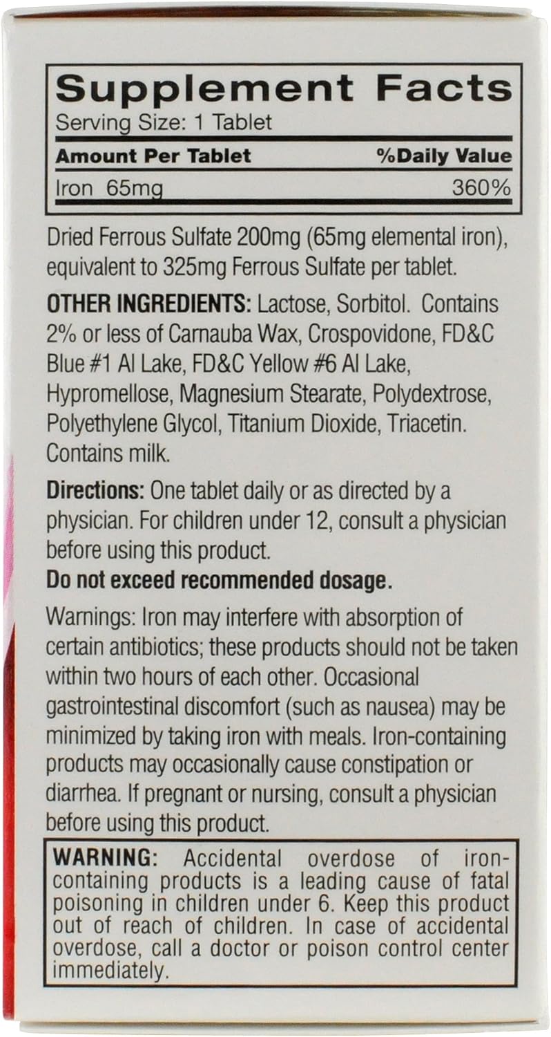 Feosol Original Iron Supplement - 325mg Ferrous Sulfate - 120 Tablets