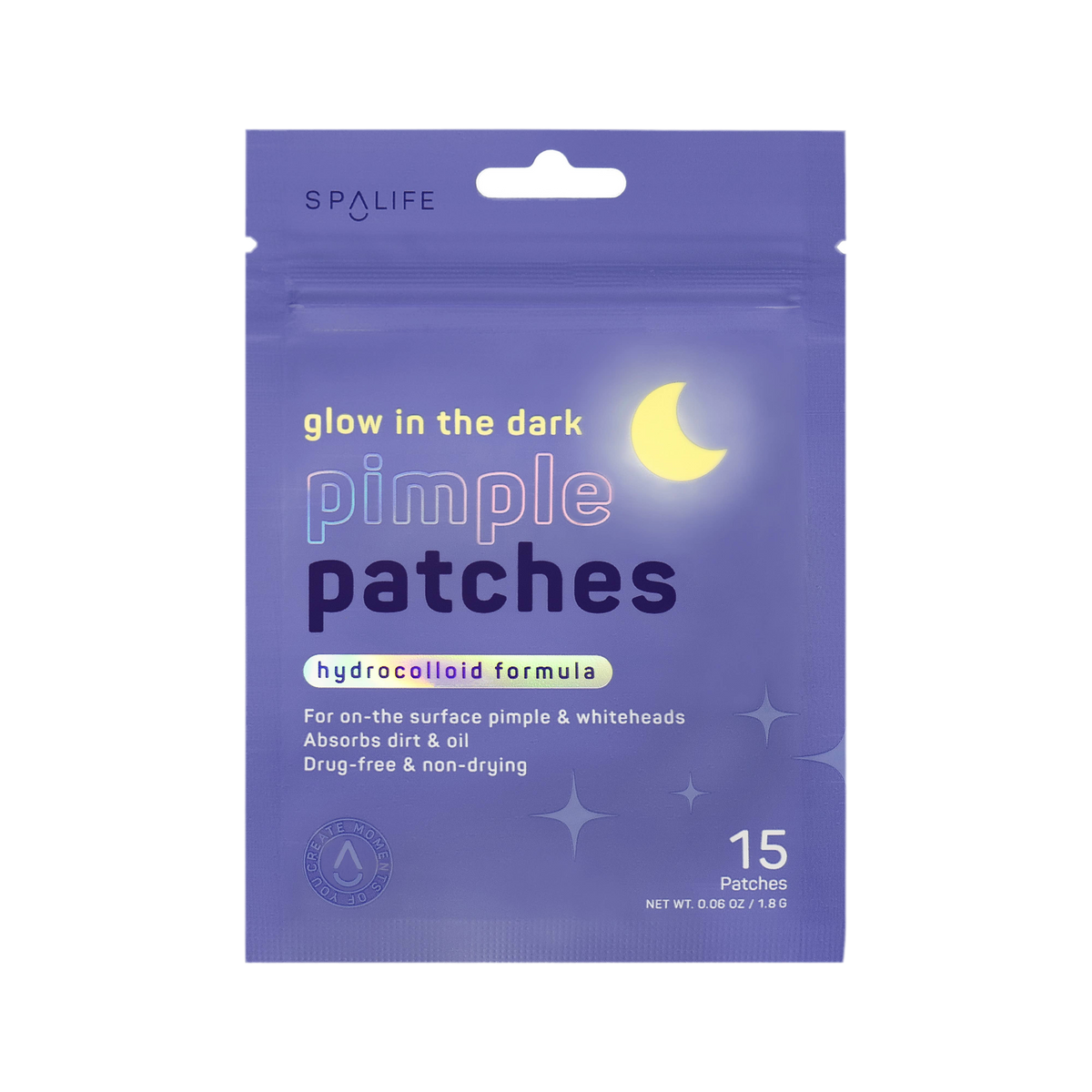 Fun Glow-in-the-Dark Moon Hydrocolloid Pimple Patches – 15 Count