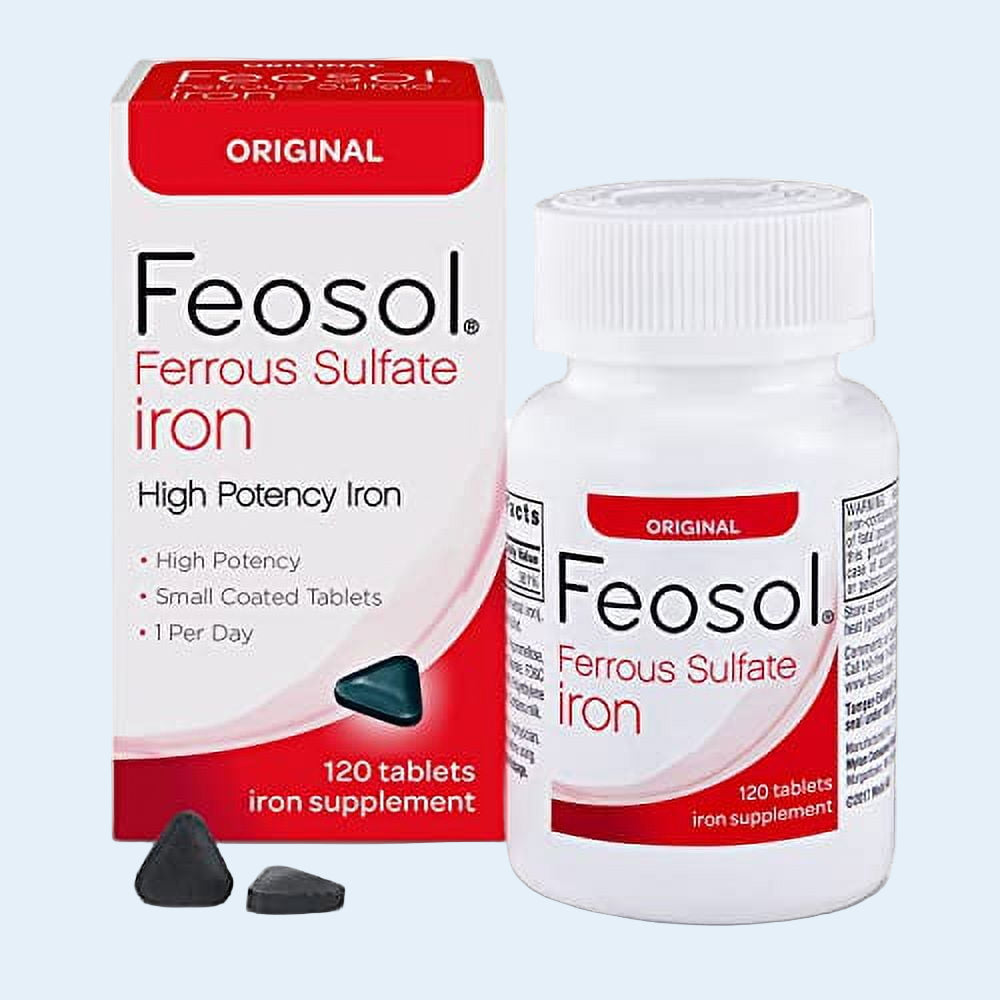 Feosol Original Iron Supplement - 325mg Ferrous Sulfate - 120 Tablets